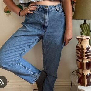 Vintage Liz Claiborne High Waist Cotton Mom Blue Jeans Size 16 Long